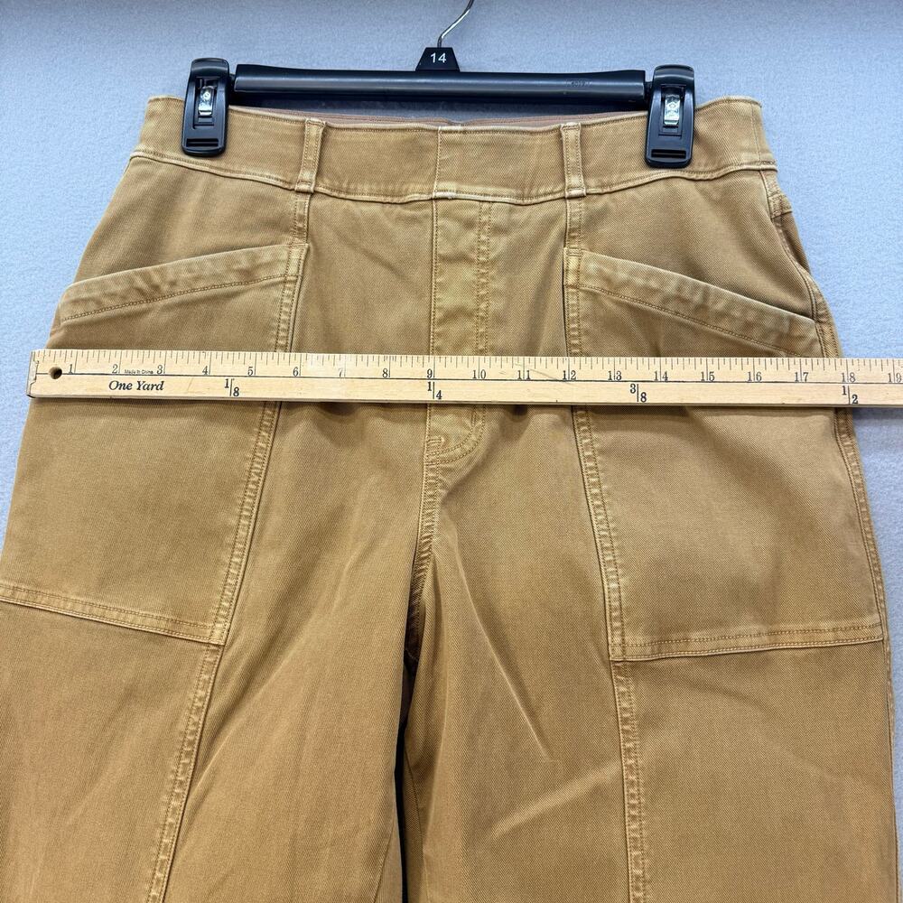 Spanx Pants Women's L Acorn Brown Straight Leg Stretch Patch Pockets Preppy EUC - Picture 11 of 14